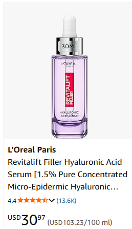 L'Oréal Paris Revitalift Filler Hyaluronic Acid Serum 
