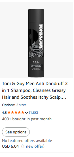 Toni & Guy Anti-Dandruff Shampoo