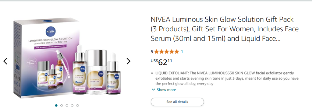 NIVEA LUMINOUS630 SKIN GLOW facial exfoliato