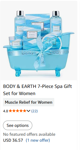 BODY & EARTH 7-Piece Spa Gift Set for Women