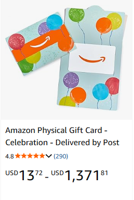 Amazon Physical Gift Card
